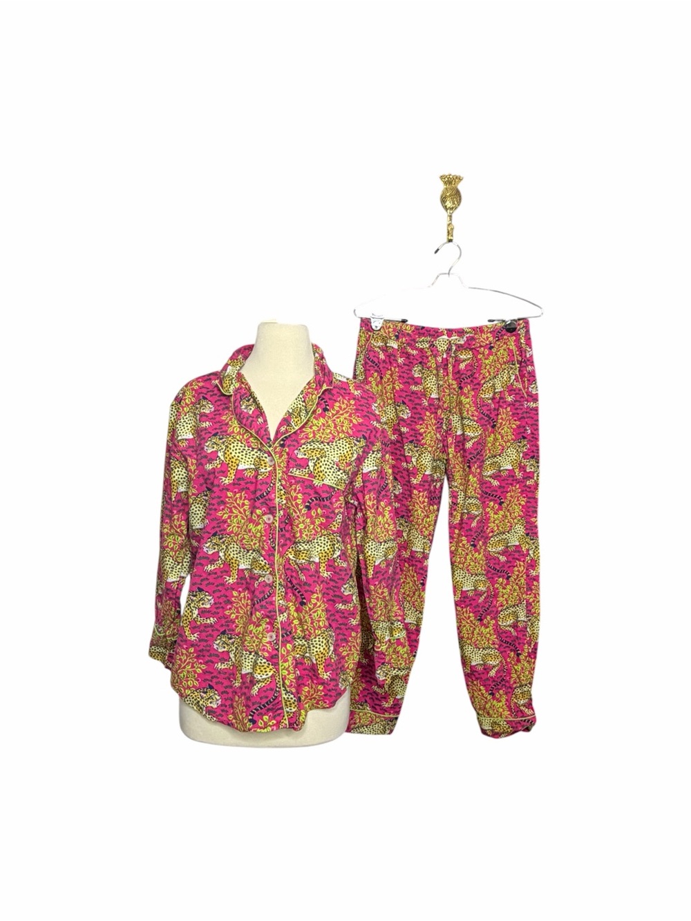 Printfresh Pink & Yellow Leopard Print Pajama Set